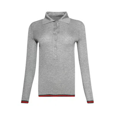 Pre-owned Gucci Extra Fine Rib Cashmere Knit Top 'shiny Grey' | Women's Size Xs In Gray