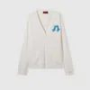 Gucci Extra Fine Wool Cardigan With Patch In White