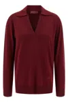 Gucci Women Ultrafine Wool Polo Shirt In Red