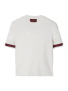 Gucci Extrafine Wool Sweater With Web Detail In White