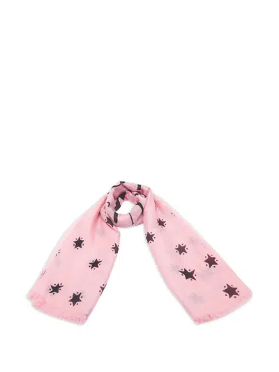 Pre-owned Gucci Eye Star Silk Scarf In Pink