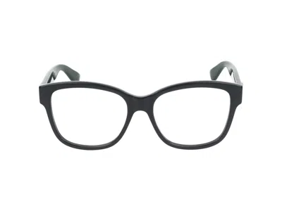 Gucci Eyeglasses In Black Green Transparent