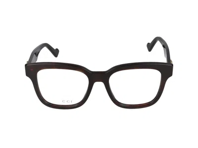 Gucci Eyeglasses  Gg0958o 007 Havana Havana Transparent 52/18/140 In Black