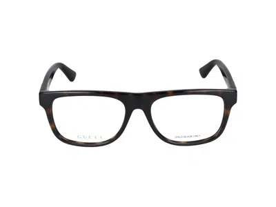 Gucci Eyeglasses  Gg1117o 006 Havana Havana Transparent 56/17/145 In Black