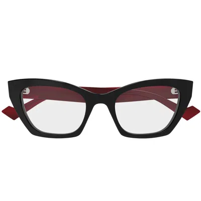 Gucci Eyeglasses Gg1334 O 004 Black Red/transparent Woman