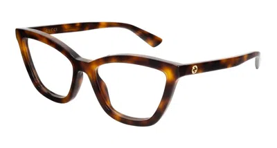 Gucci Eyeglasses  Gg1686o 006 Havana Havana Transpa 54/17/135 In Brown