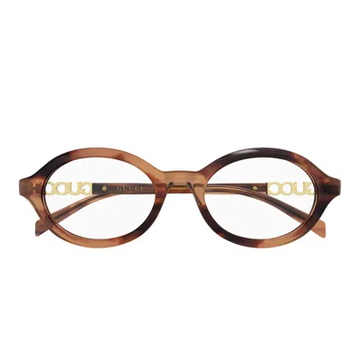 Gucci Eyeglasses Gg2153 O 003 Light Brown/transparent Woman