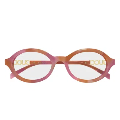 Gucci Eyeglasses Gg2153 O 004 Pink/transparent Women In Red