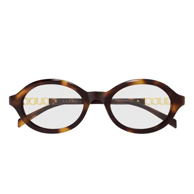 Gucci Eyeglasses Gg2153 O 005 Brown/transparent Women