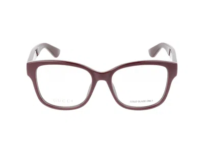 Gucci Gg1340o Women's  Eyeglasses In Red Red Transparent