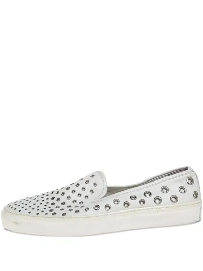Pre-owned Gucci Eyelet-embellished Slip-on Sneakers