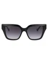 Gucci Interlocking G Logo Square-frame Sunglasses In 008 Black Black Grey