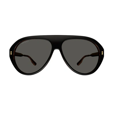 Gucci Eyewear Aviator Frame Sunglasses In Black
