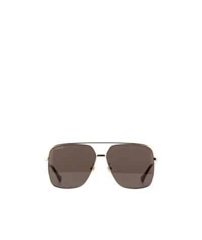 Gucci Eyewear Aviator Frame Sunglasses In Green