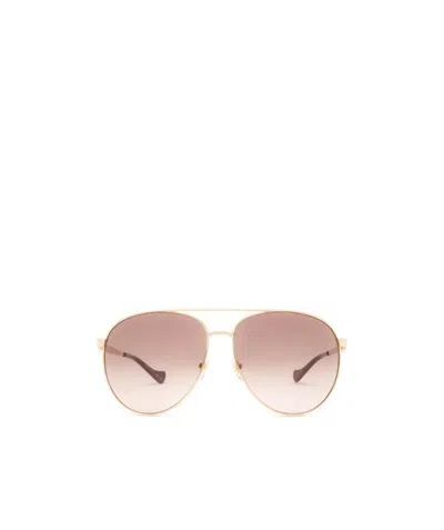 Gucci Eyewear Aviator Frame Sunglasses In Nude
