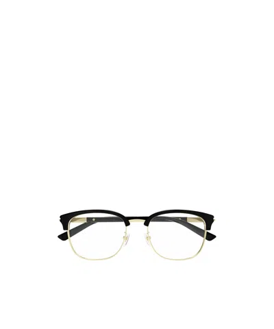 Gucci Eyewear Browline Frame Glasses In Black