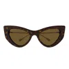 Gucci Tortoiseshell-effect Cat-eye Sunglasses In Brown