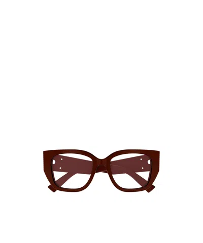 Gucci Eyewear Butterfly Frame Glasses In Red