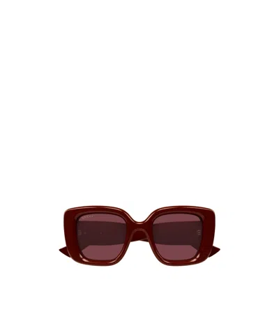 Gucci Eyewear Butterfly Frame Sunglasses In Brown