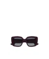 Gucci Geometric Frame Sunglasses In Burgundy