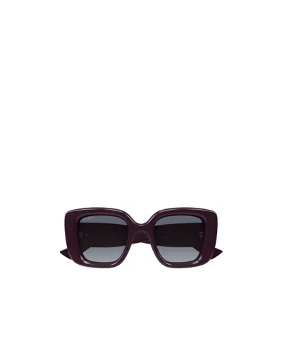 Gucci Geometric Frame Sunglasses In Burgundy