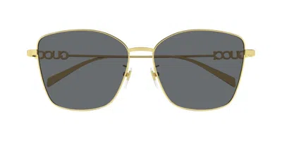 Gucci Butterfly-frame Sunglasses In Gold