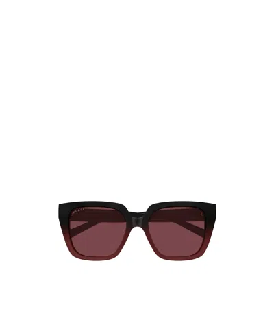 Gucci Eyewear Butterfly Frame Sunglasses In Brown
