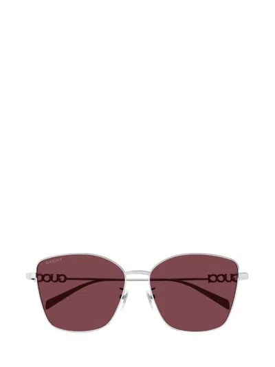 Gucci Butterfly Frame Sunglasses In Silver