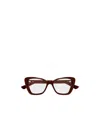 Gucci Eyewear Cat Eye Frame Glasses In Burgundy