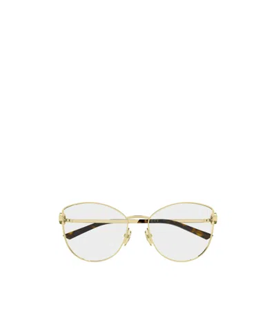 Gucci Eyewear Cat Eye Frame Glasses In Gold