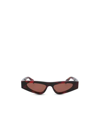 Gucci Eyewear Cat Eye Frame Sunglasses In Red Hav-red Hav-brwn
