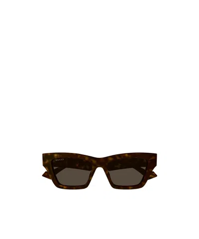 Gucci Eyewear Cat Eye Frame Sunglasses In Brown