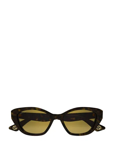 Gucci Eyewear Cat Eye Frame Sunglasses In Brown