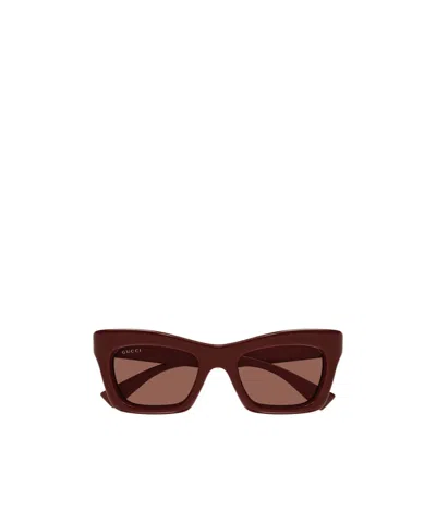 Gucci Eyewear Cat-eye Frame Sunglasses In Brown