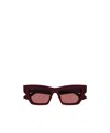 Gucci Gg1753s Linea Emblem 004 Burgundy Brown Sunglasses In Brown