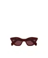 Gucci Eyewear Cat Eye Frame Sunglasses In Red