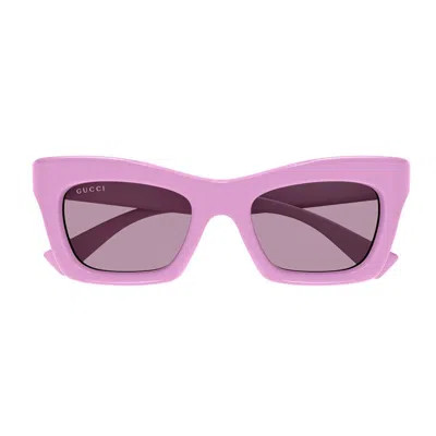 Gucci Eyewear Rectangular Frame Sunglasses In Pink