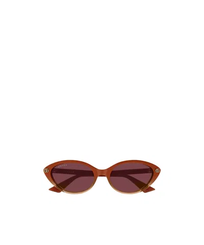 Gucci Eyewear Cat Eye Frame Sunglasses In Brown
