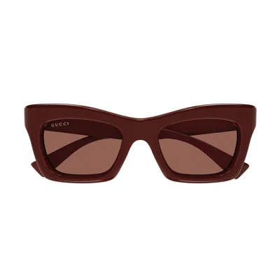 Gucci Eyewear Cat Eye Frame Sunglasses In Red