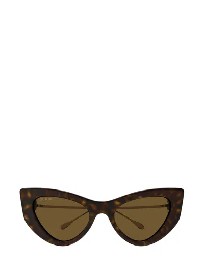 Gucci Tortoiseshell-effect Cat-eye Sunglasses In Multi