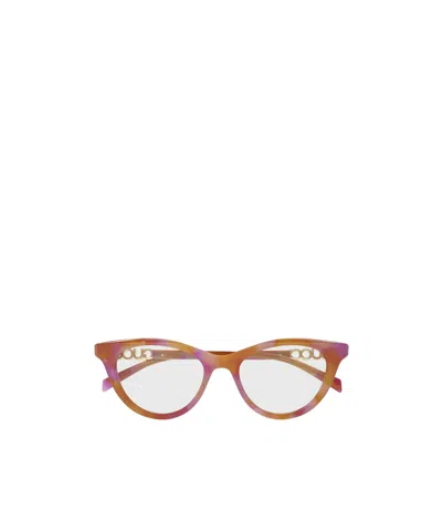 Gucci Gg2034o Linea Name Of Brand 004 Havana Pink Glasses In Green
