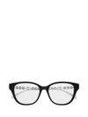 Gucci Eyewear Embellished Square Frame Glasses In Brown