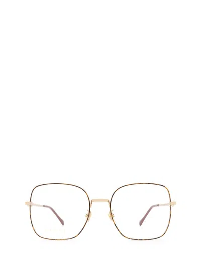 Gucci Eyewear Eyeglasses In Havana & Gold