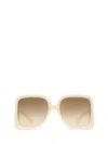 Gucci Interlocking-g Oversize-frame Sunglasses In Beige