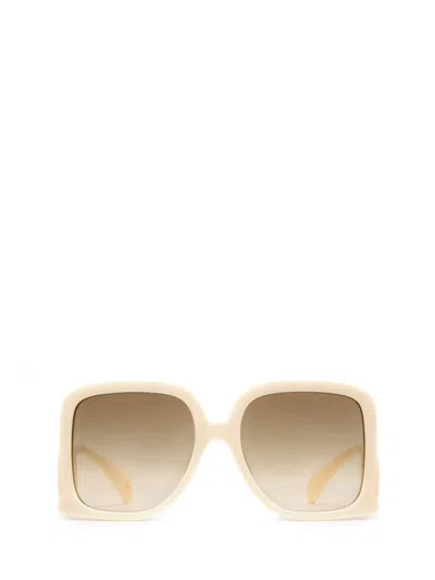 Gucci Interlocking-g Oversize-frame Sunglasses In Beige
