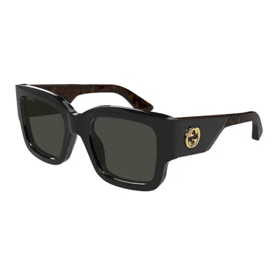 Gucci Oversized Rectangle Acetate Sunglasses In Black