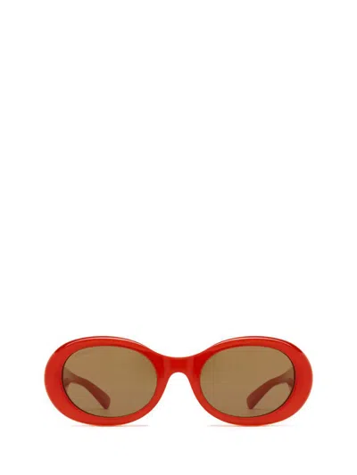 Gucci Womens Orange Gg1587s Oval-frame Acetate Sunglasses In Multi