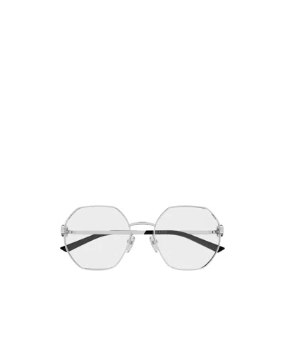 Gucci Eyewear Geometric Frame Glasses In Gray