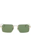 Gucci Frameless Rectangular Sunglasses In Gold
