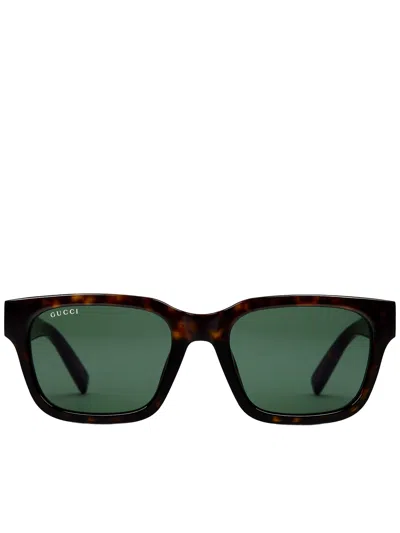 Gucci Tortoiseshell Sunglasses In Green